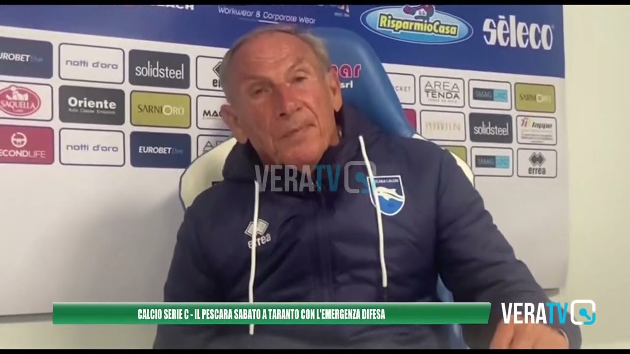 Calcio Serie C – Il Pescara a Taranto con l’emergenza in difesa