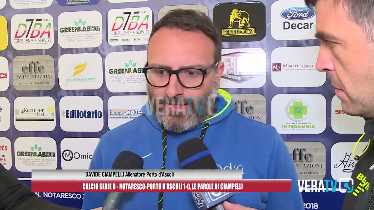 Calcio Serie D – Notaresco – Porto D’Ascoli 1-0, le parole dell’allenatore orange Davide Ciampelli