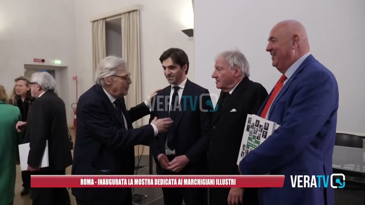 Roma, inaugurata la mostra dedicata ai marchigiani illustri: il ct Mancini testimonial