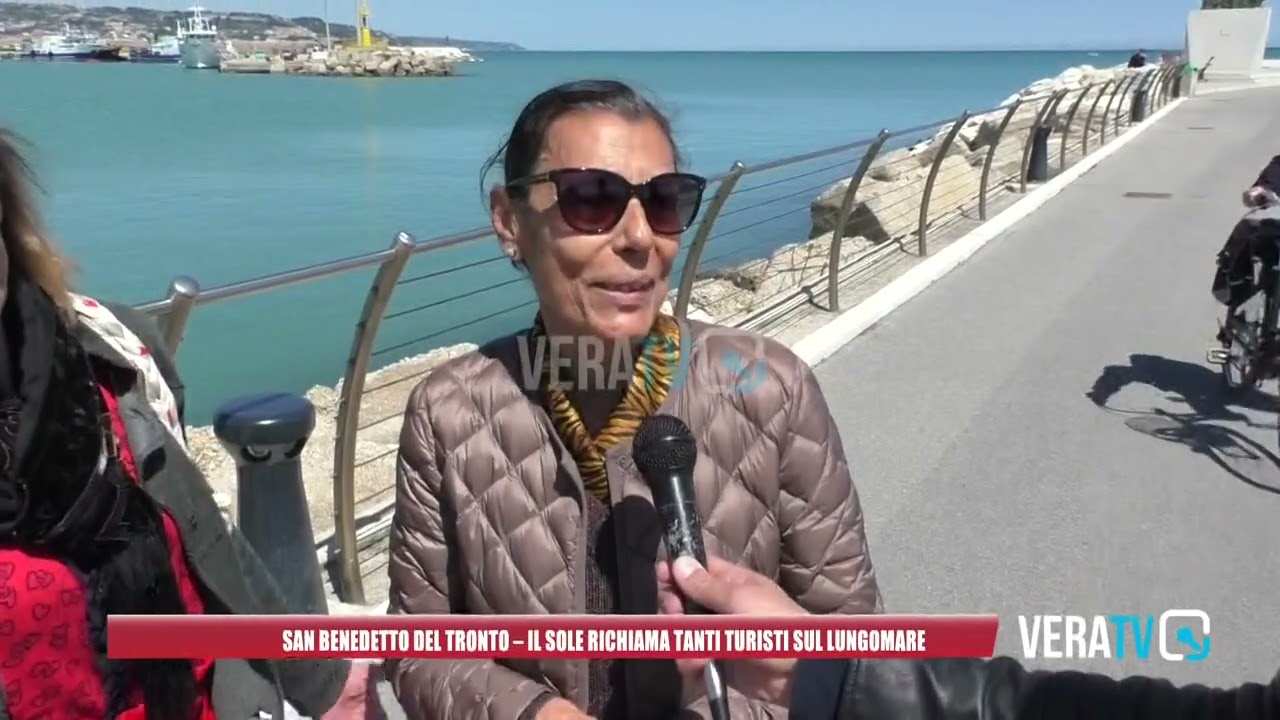 San Benedetto del Tronto – Il sole richiama tanti turisti, lungomare affollato
