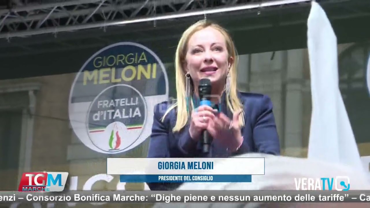 Ancona – La premier Meloni tira la volata al candidato del centrodestra Silvetti