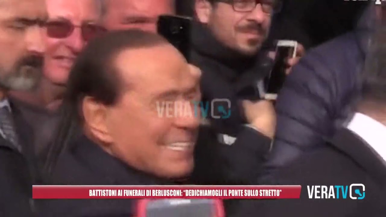 Il lutto – Battistoni ai funerali di Berlusconi: “Dedichiamogli il ponte sullo Stretto”