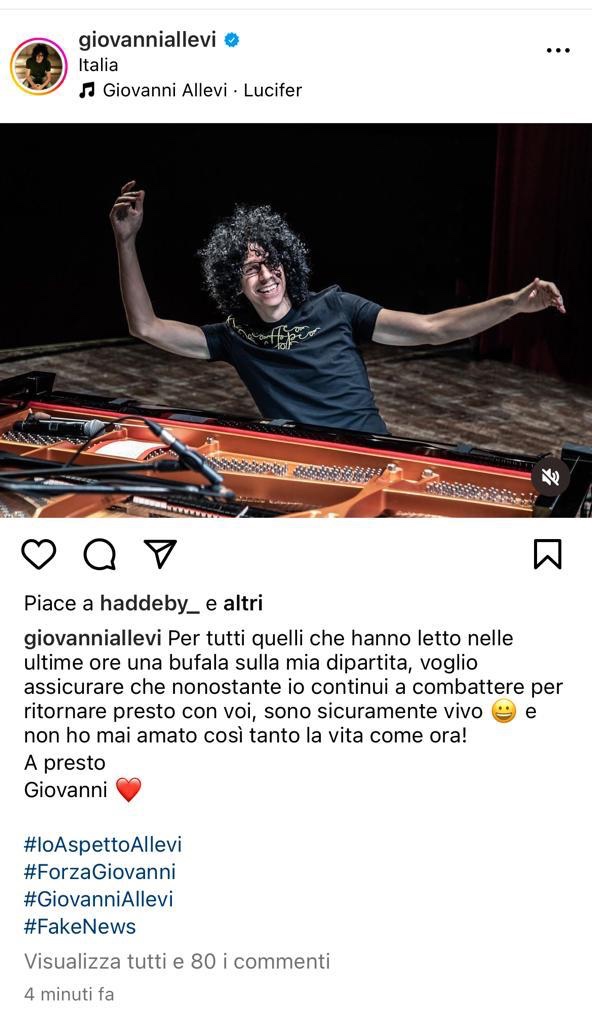 Fake news sulla morte di Allevi, il pianista: “Mai amato la vita come ora”