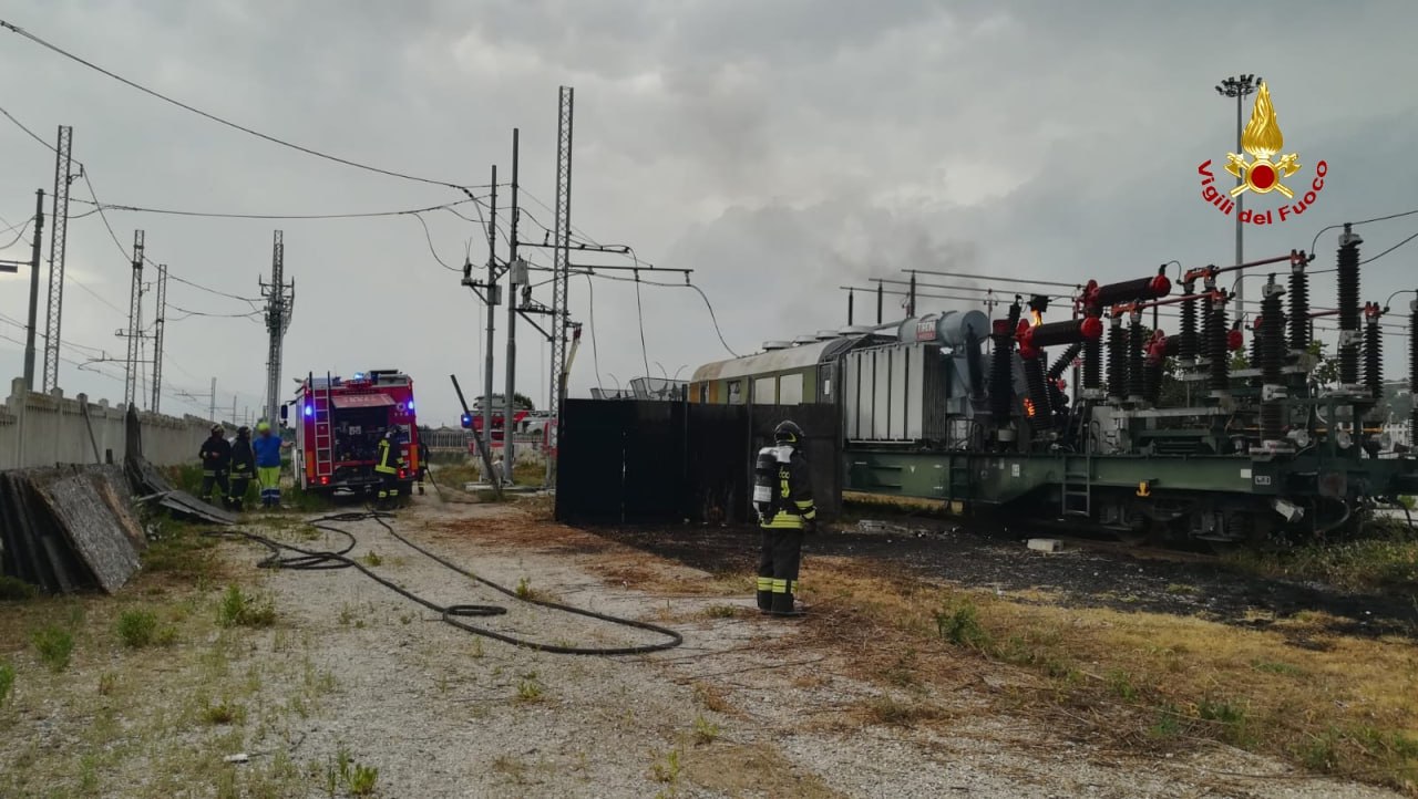 Monteprandone – Fiamme sulla ferrovia: spento incendio