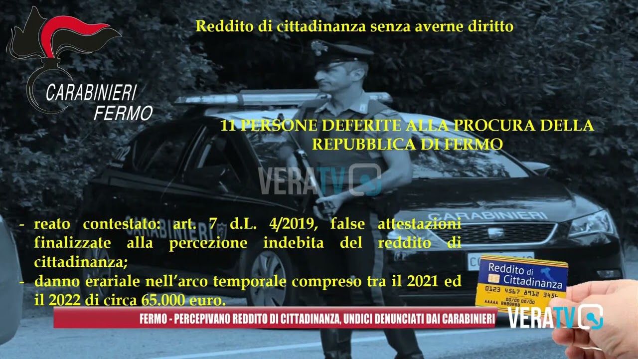 Fermo: percepivano il reddito di cittadinanza, 11 denunciati dai carabinieri