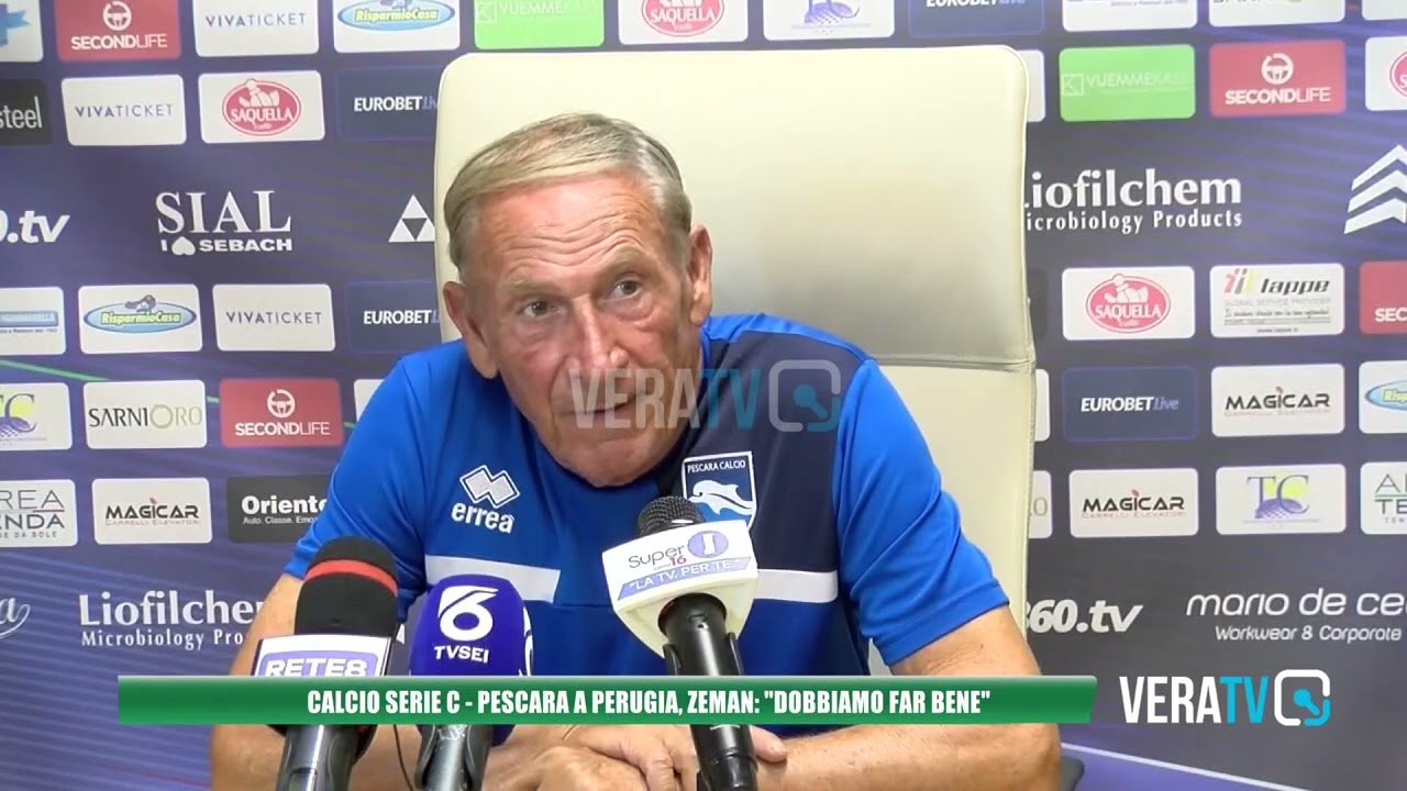 Calcio Serie C – Pescara in campo a Perugia, Zeman: “Continuare a far bene”