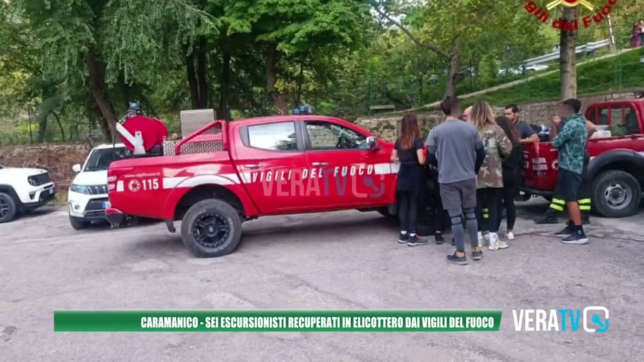 Caramanico – Sei escursionisti recuperati in elicottero dai vigili del fuoco