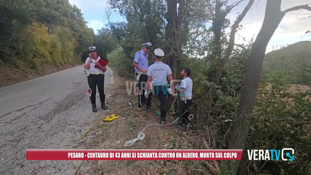 Pesaro – Centauro di 43 anni si schianta contro un albero, morto sul colpo