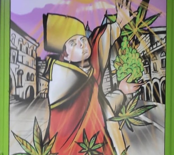 Immagine di Sant’Emidio con la cannabis: ad Ascoli è polemica