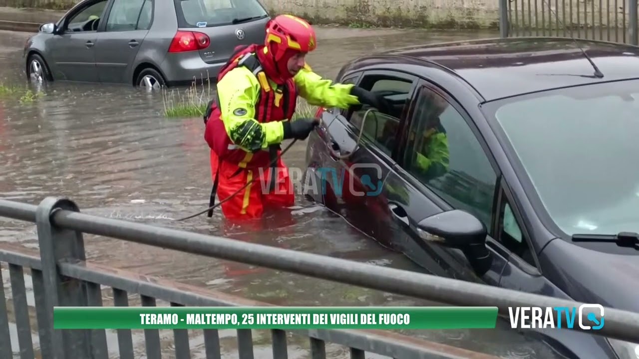 Teramo – Maltempo, 25 interventi dei vigili del fuoco